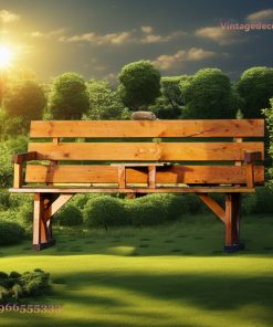 Ghế Băng Ngoài Trời BG18 - Tựa Lưng Ván Ngang Chân Chữ X, Gỗ Thông