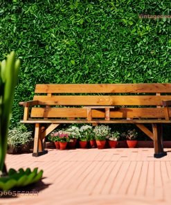 Ghế Băng Ngoài Trời BG18 - Tựa Lưng Ván Ngang Chân Chữ X, Gỗ Thông