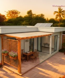 Giàn Hoa Pergola P10 - Vách Lưới Mắt Cáo Lấy Sáng, Gỗ Thông