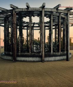 Giàn Hoa Pergola P13 - Khung Tròn Bao Quanh Bồn Cây, Gỗ Thông