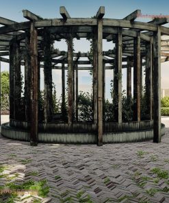 Giàn Hoa Pergola P13 - Khung Tròn Bao Quanh Bồn Cây, Gỗ Thông