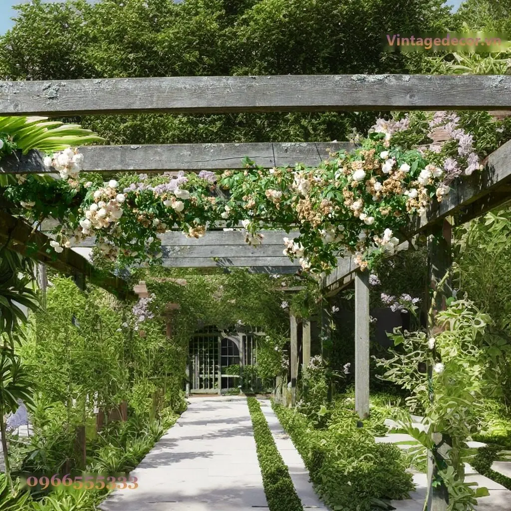 Giàn Hoa Pergola P16 Hành Lang Phủ Hoa Leo