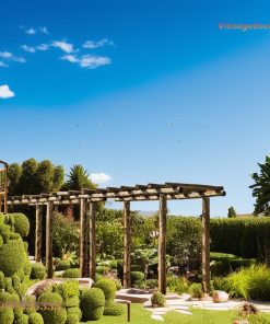 Giàn Hoa Pergola P21 - Cột Gỗ Tròn Mộc Dầm Ngang, Gỗ Thông