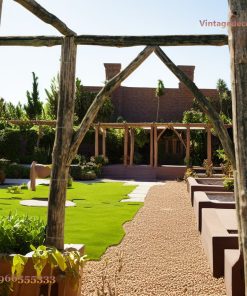 Giàn Hoa Pergola P22 - Khung Gỗ Mộc Chữ A Trên Bồn Cây, Gỗ Thông