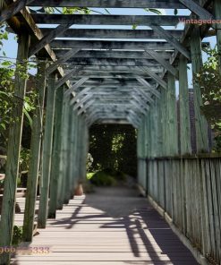 Giàn Hoa Pergola P24 - Hành Lang Dài Khung Gỗ Chéo, Gỗ Thông