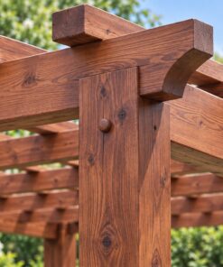 Giàn Hoa Pergola P29 - Hành Lang Thẳng Mái Nan Đan Ô Vuông, Gỗ Thông