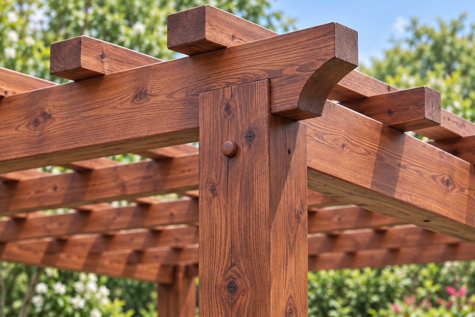 Giàn Hoa Pergola P29 - Hành Lang Thẳng Mái Nan Đan Ô Vuông, Gỗ Thông Giàn Hoa Pergola P29 - Hành Lang Thẳng Mái Nan Đan Ô Vuông, Gỗ Thông