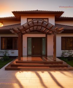 Giàn Hoa Pergola P8 - Khung Vòm Cong Lượn Sóng, Gỗ Thông