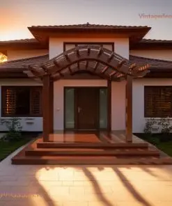Giàn Hoa Pergola P8 - Khung Vòm Cong Lượn Sóng, Gỗ Thông