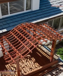 Giàn Hoa Pergola P8 - Khung Vòm Cong Lượn Sóng, Gỗ Thông