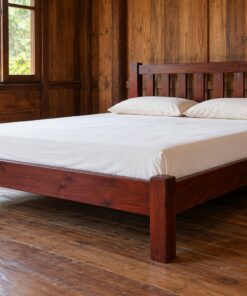 Giường Gỗ Thông GN1 - Khung Hộp Đầu Giường Nan Dọc, Gỗ Thông