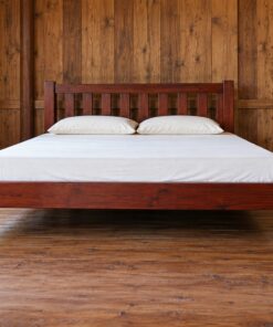 Giường Gỗ Thông GN1 - Khung Hộp Đầu Giường Nan Dọc, Gỗ Thông