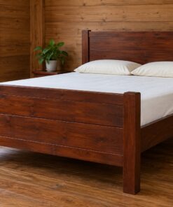Giường Gỗ Thông GN11 - Đầu Và Đuôi Giường Ván Ngang Bằng Nhau, Gỗ Thông