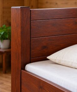 Giường Gỗ Thông GN11 - Đầu Và Đuôi Giường Ván Ngang Bằng Nhau, Gỗ Thông