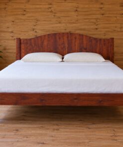 Giường Gỗ Thông GN12 - Đầu Giường Đỉnh Cong Vòm, Gỗ Thông