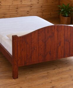 Giường Gỗ Thông GN12 - Đầu Giường Đỉnh Cong Vòm, Gỗ Thông