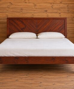 Giường Gỗ Thông GN13 - Đầu Giường Ván Ghép Xương Cá, Gỗ Thông