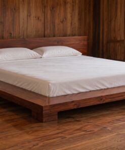 Giường Gỗ Thông GN2 - Bệt Kiểu Nhật Đầu Giường Ván Phẳng, Gỗ Thông