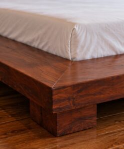 Giường Gỗ Thông GN2 - Bệt Kiểu Nhật Đầu Giường Ván Phẳng, Gỗ Thông