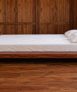 Giường Gỗ Thông GN2 - Bệt Kiểu Nhật Đầu Giường Ván Phẳng, Gỗ Thông