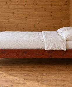 Giường Gỗ Thông GN6 - Đầu Giường Ván Ngang Liền Kệ Vắt Ngang, Gỗ Thông