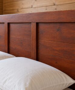 Giường Gỗ Thông GN9 - Đầu Giường Chia Ba Ô Ván Chìm, Gỗ Thông