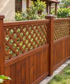 Hàng Rào Gỗ Sân Vườn HR3 - Mắt Cáo Ô Vuông Cho Cây Leo, Gỗ Thông