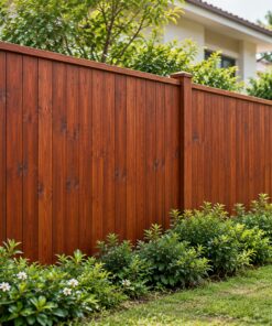 Hàng Rào Gỗ Sân Vườn HR4 - Ván Khít Cao Kín Có Nẹp Mũ, Gỗ Thông