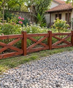 Hàng Rào Gỗ Sân Vườn HR5 - Viền Luống Thấp Đan Chéo, Gỗ Thông