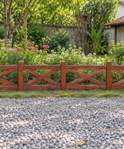 Hàng Rào Gỗ Sân Vườn HR5 - Viền Luống Thấp Đan Chéo, Gỗ Thông