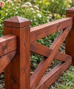 Hàng Rào Gỗ Sân Vườn HR5 - Viền Luống Thấp Đan Chéo, Gỗ Thông