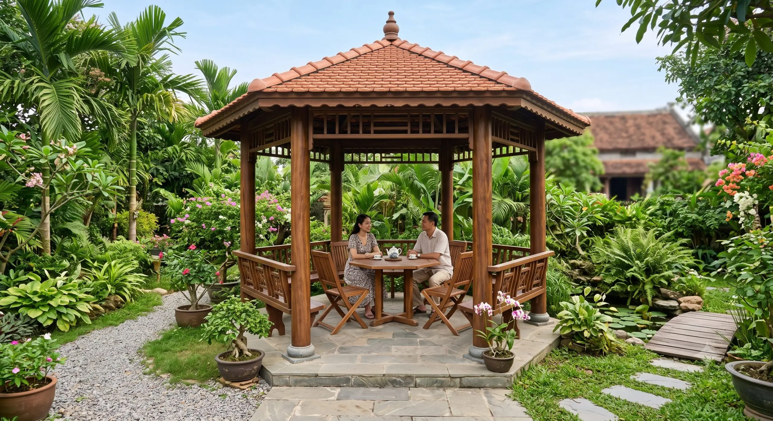 Kích Thước Chòi Gỗ Chuẩn Theo Diện Tích Sân Vườn