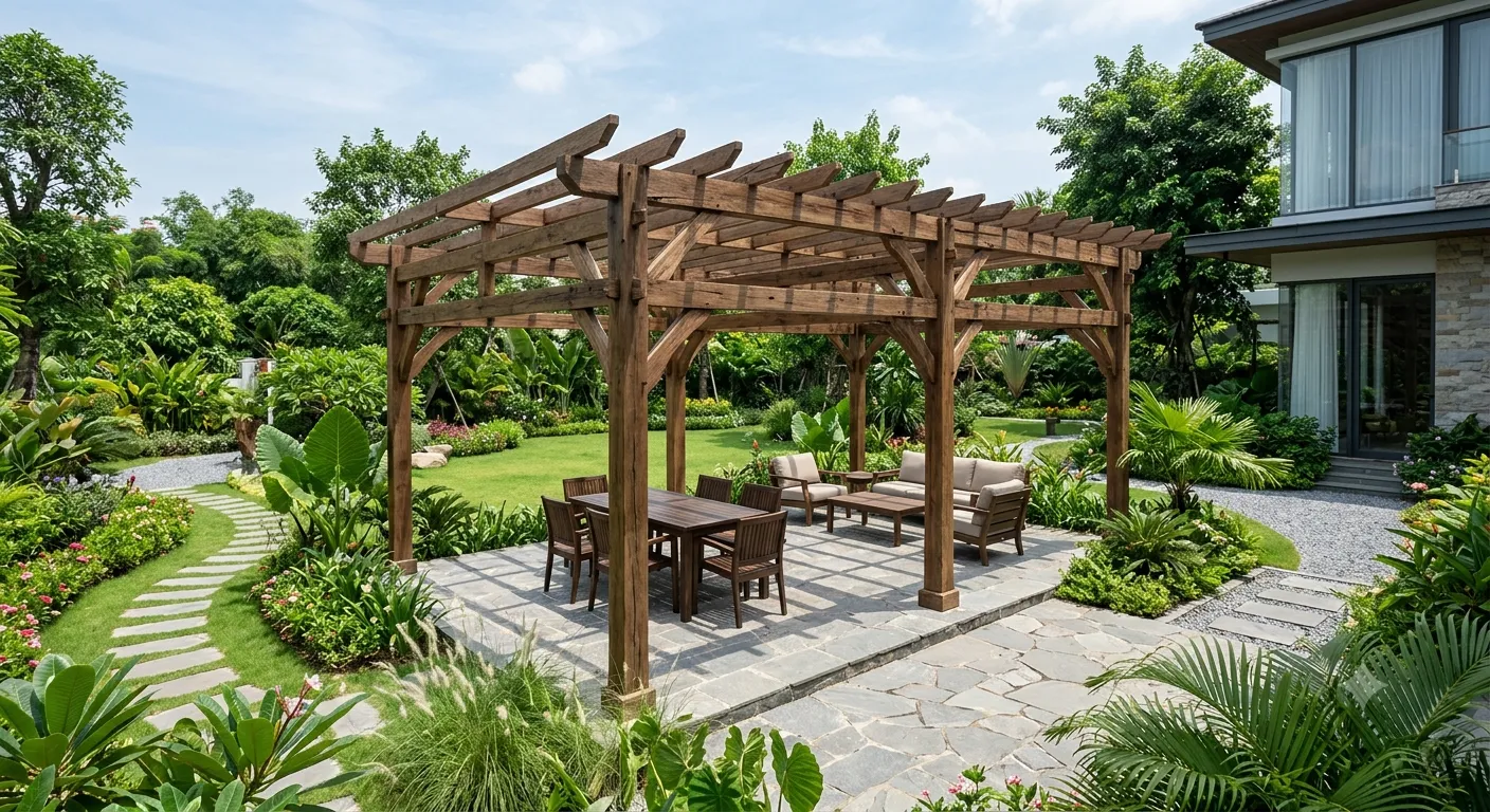 Kích Thước Pergola Chuẩn Theo Diện Tích Sân