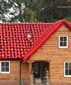 Nhà Gỗ Bungalow B10 - Vách Ván Gỗ Mái Ngói Nhựa Đỏ, Gỗ Thông