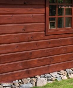 Nhà Gỗ Bungalow B11 - Vách Ván Nâu Đỏ Mái Ngói Dốc, Gỗ Thông