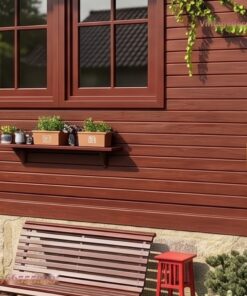 Nhà Gỗ Bungalow B17 - Mái Ngói Hiên Trước Ghế Băng, Gỗ Thông