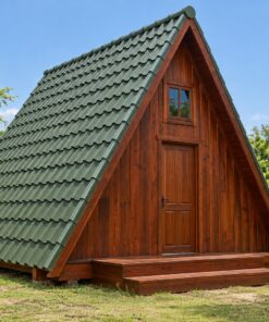 Nhà Gỗ Bungalow B18 - Khung Chữ A Mái Dốc Chạm Đất, Gỗ Thông