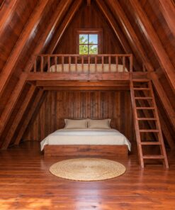 Nhà Gỗ Bungalow B18 - Khung Chữ A Mái Dốc Chạm Đất, Gỗ Thông
