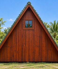 Nhà Gỗ Bungalow B18 - Khung Chữ A Mái Dốc Chạm Đất, Gỗ Thông