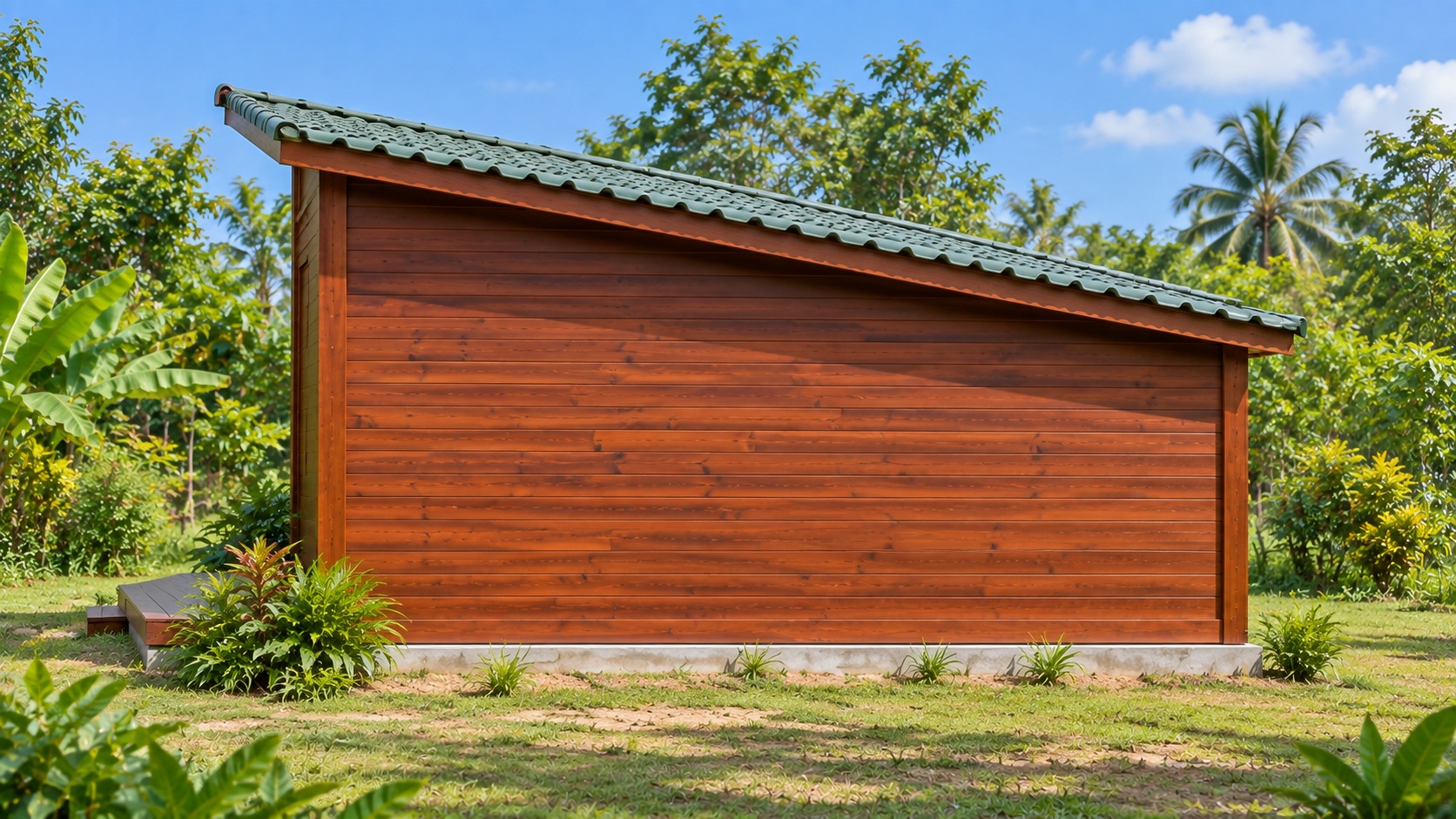 Nhà Gỗ Bungalow B20 - Mái Lệch Một Dốc Cửa Sổ Dải Cao, Gỗ Thông Nhà Gỗ Bungalow B20 - Mái Lệch Một Dốc Cửa Sổ Dải Cao, Gỗ Thông