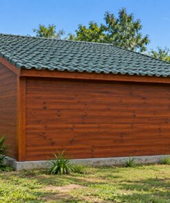 Nhà Gỗ Bungalow B20 - Mái Lệch Một Dốc Cửa Sổ Dải Cao, Gỗ Thông