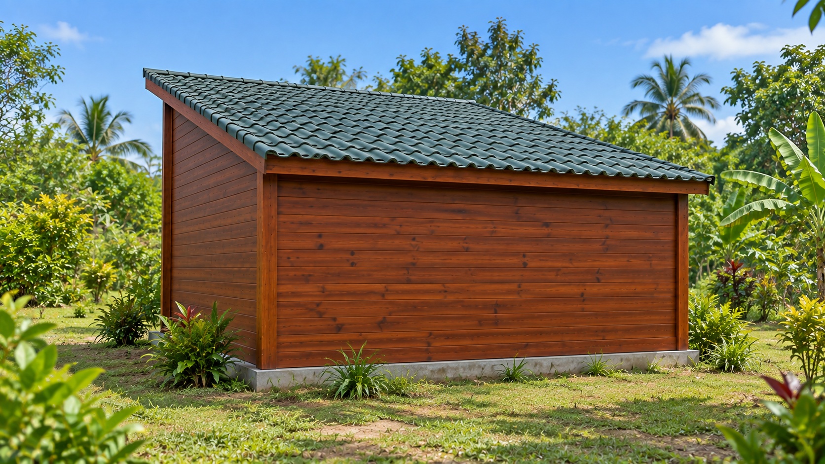 Nhà Gỗ Bungalow B20 - Mái Lệch Một Dốc Cửa Sổ Dải Cao, Gỗ Thông Nhà Gỗ Bungalow B20 - Mái Lệch Một Dốc Cửa Sổ Dải Cao, Gỗ Thông