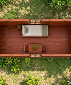 Nhà Gỗ Bungalow B22 - Hai Đầu Hồi Đều Có Hiên Hạ Mái, Gỗ Thông