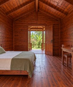 Nhà Gỗ Bungalow B22 - Hai Đầu Hồi Đều Có Hiên Hạ Mái, Gỗ Thông