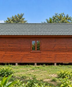 Nhà Gỗ Bungalow B22 - Hai Đầu Hồi Đều Có Hiên Hạ Mái, Gỗ Thông