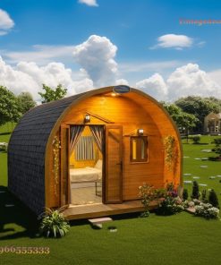 Nhà Gỗ Bungalow B6 - Pod Mái Vòm Cong Ấm Cúng, Gỗ Thông