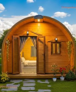 Nhà Gỗ Bungalow B6 - Pod Mái Vòm Cong Ấm Cúng, Gỗ Thông