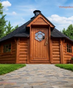 Nhà Gỗ Bungalow B7 - Nhà Tròn Bắc Âu Ống Khói, Gỗ Thông