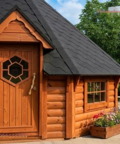 Nhà Gỗ Bungalow B7 - Nhà Tròn Bắc Âu Ống Khói, Gỗ Thông