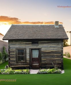 Nhà Gỗ Bungalow B9 - Cabin Gỗ Súc Cổ Điển Mái Ngói Bitum, Gỗ Thông
